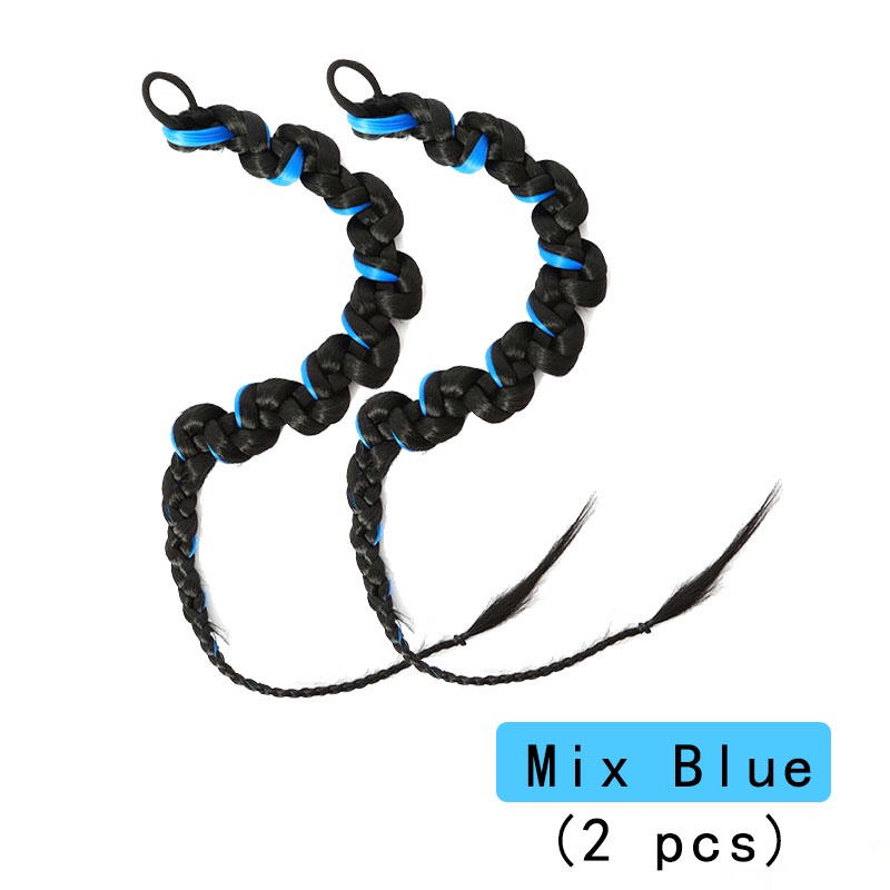 Bộ 2 tóc giả WIGSIN đuôi ngựa dài 70cm màu đen/ hồng/ xám có dây cao su đàn hồi