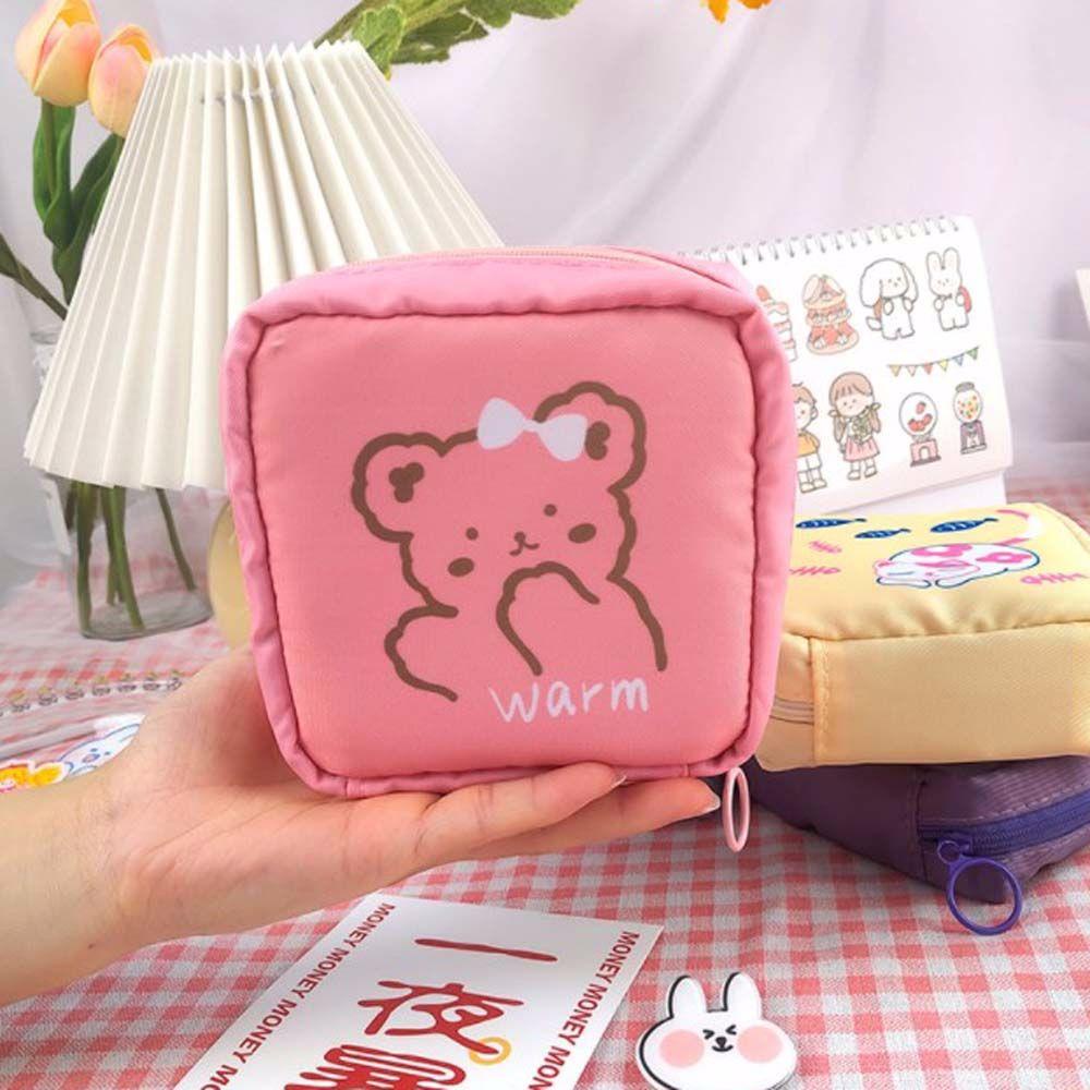 Túi Đựng Mỹ Phẩm / Tiền Xu Họa Tiết Hoạt Hình Dễ Thương Chống Thấm Nước Phong Cách Hàn Quốc