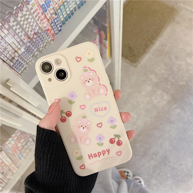 Ốp lưng iphone cạnh vuông Quả Dâu Tây BVC 6s/6splus/7/7plus/8/8plus/x/xr/xs/11/12/13/14/pro/max/plus/promax BVC964
