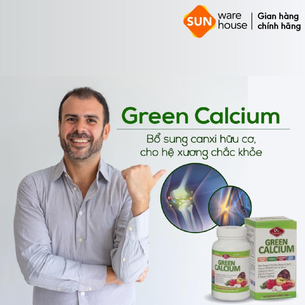 Viên Uống Bổ Sung Canxi Hữu Cơ Olympian Labs Green Calcium Giúp Xương Chắc Khoẻ Mẹ Và Bé