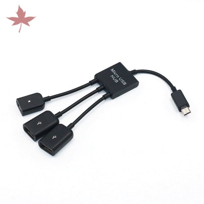 Dây cáp OTG chuyển đổi micro USB sang lỗ cắm 3 trong 1 cho dây cáp/ chuột máy tính/ bàn phím