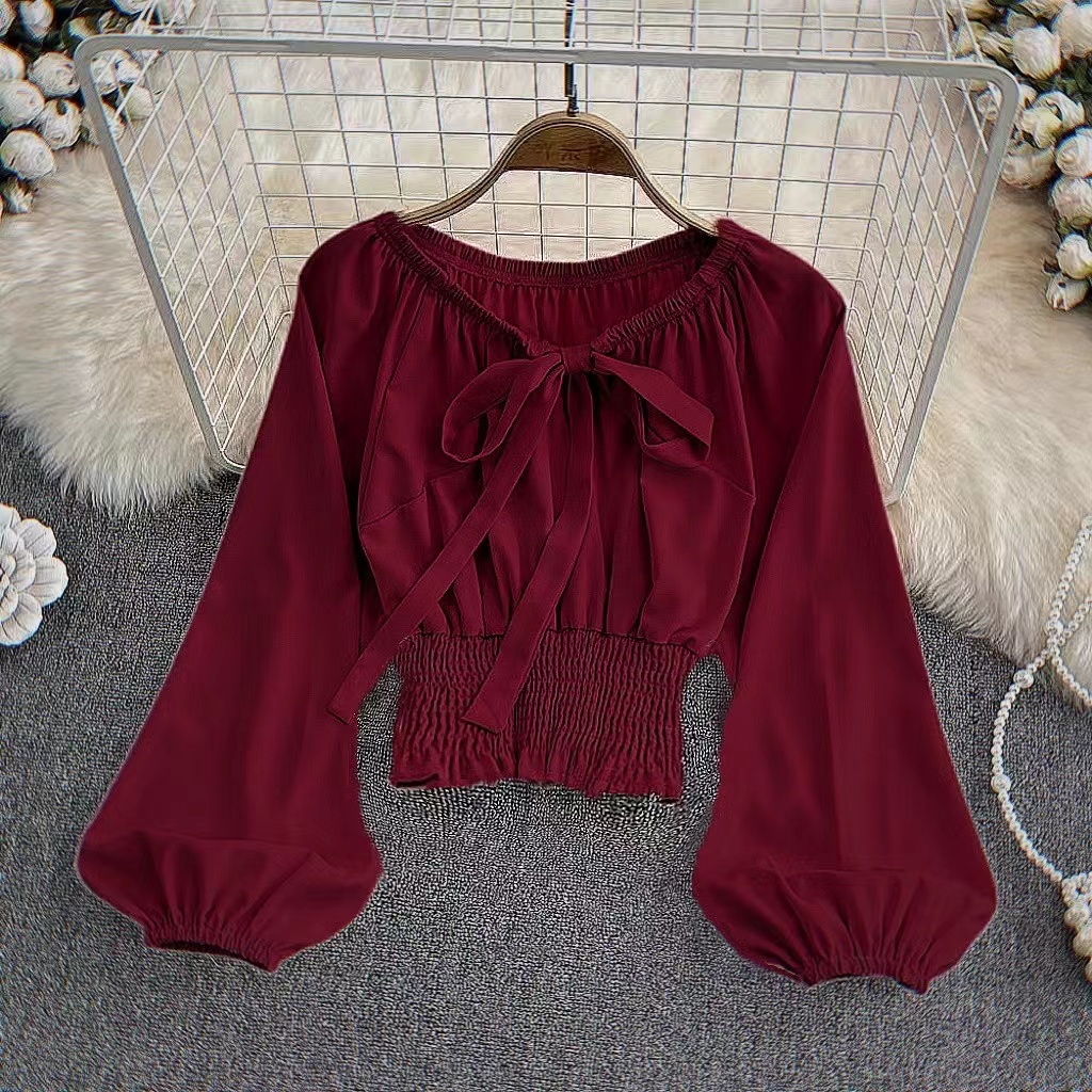 Áo voan BH tay phồng dài phong cách Hàn Quốc 2022 cho nữ