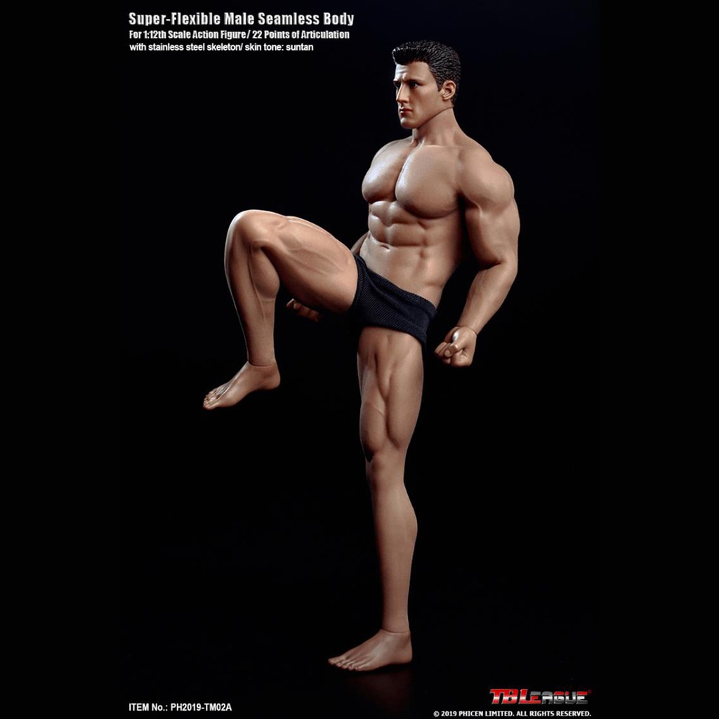 Set mô hình cơ thể người nam 1/12 + mô hình đầu kèm phụ kiện độc đáo