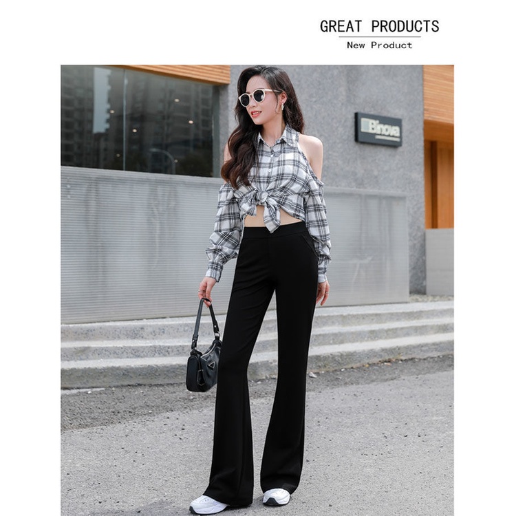 Quần Ống Loe Nữ CHIPY Màu Đen Lưng Cạp Cao Dáng Dài Công Sở Co Giãn 4 Chiều Chất Thun Cao Cấp Legging Ôm Siêu Tôn Dáng | BigBuy360 - bigbuy360.vn