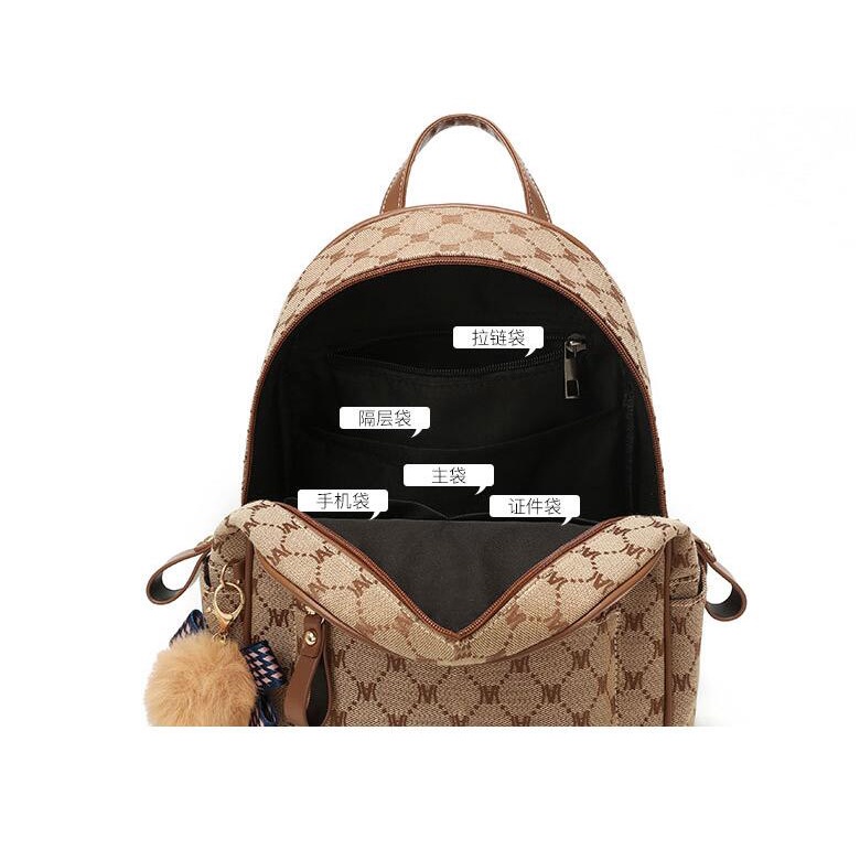 Chuwanglin Ba Lô Da Pu Cỡ Lớn In Họa Tiết Thời Trang Cho Nữ