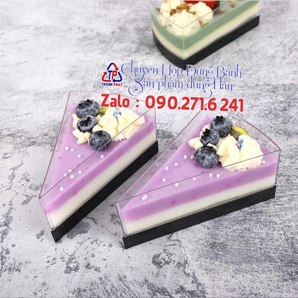 50c Hộp tam giác đựng bánh mix nhiều vị - tiramisu - ly mousse tam giác LC-48