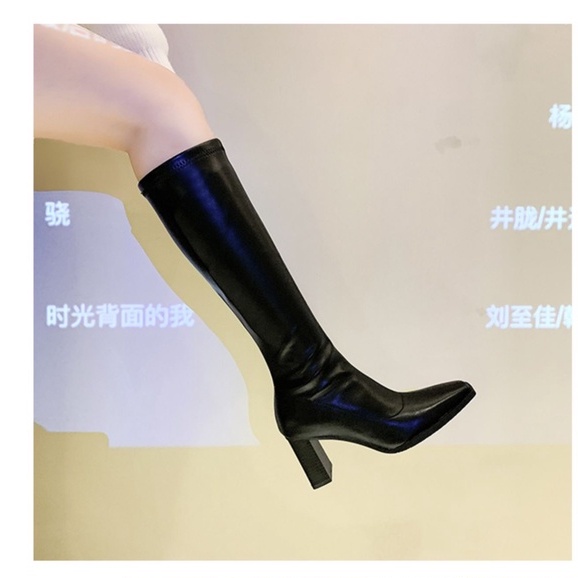 Boots gót vuông da mờ phong cách Âu Mỹ sang chảnh dành cho nữ, hàng quảng châu loại đẹp