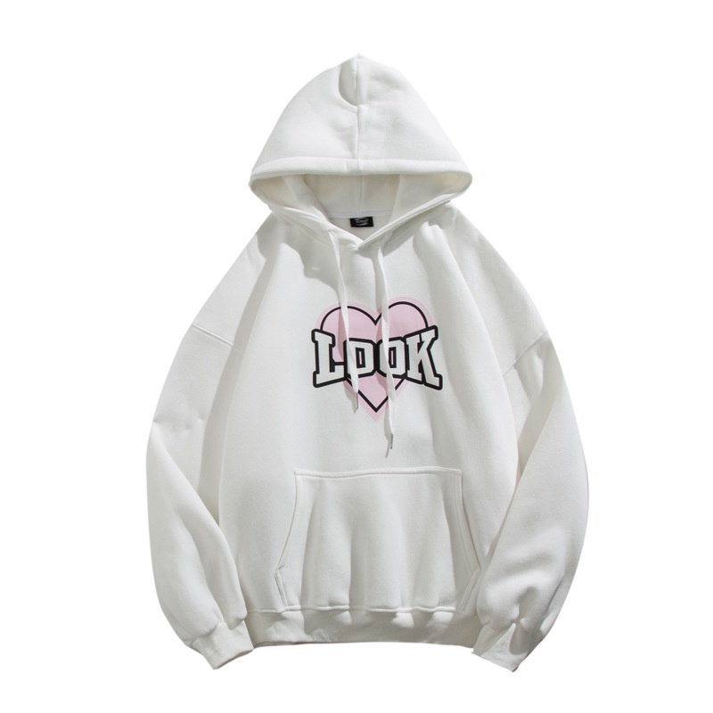Áo hoodie trái tim LOOK cặp đôi nam nữ Unisex