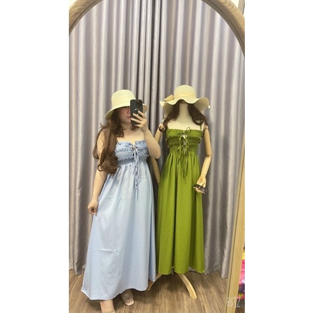 Đầm Maxi 2 Dây Chun Ngực Bigsize 50kg Đến 100kg