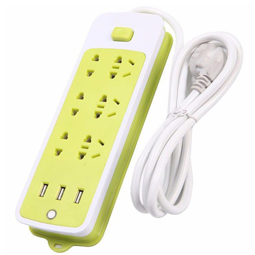 Ổ Cắm Điện Đa Năng Chống Giật Với 3 Cổng USB – Sạc Trực Tiếp – Tiết Kiệm Điện - Bộ Ổ Cắm Điện Xanh Lá