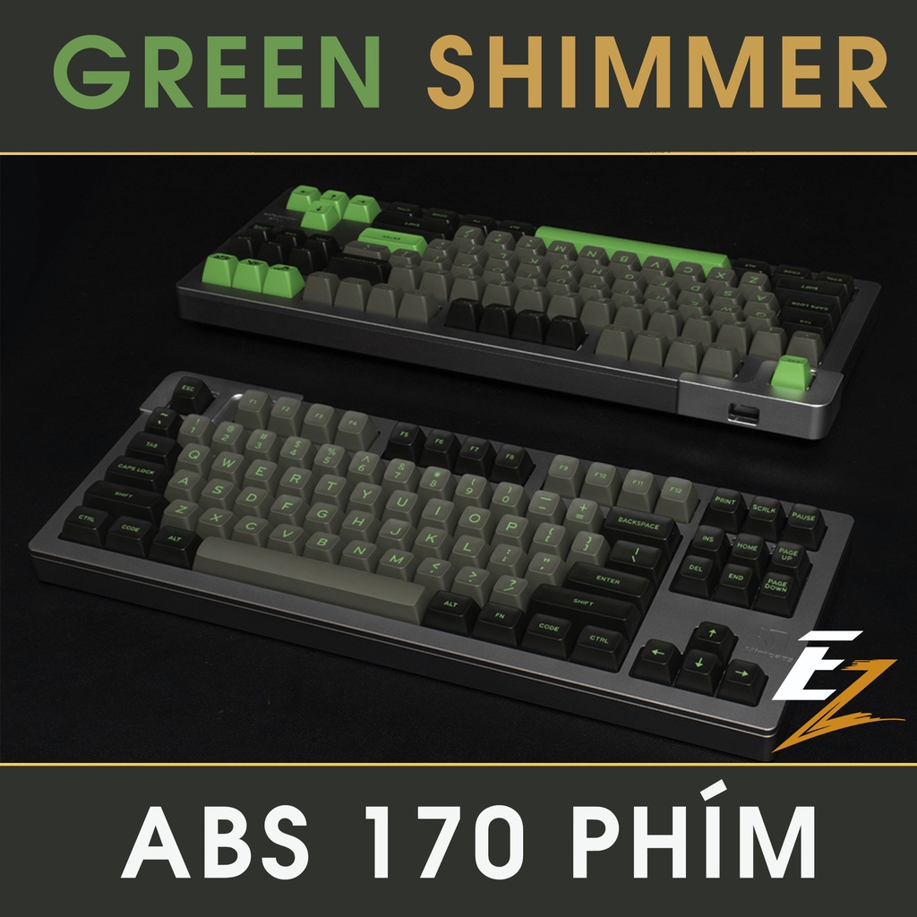 Keycap Cho Bàn Phím Cơ Aifei Green Shimmer SA Profile ABS 170 Phím | EZPC