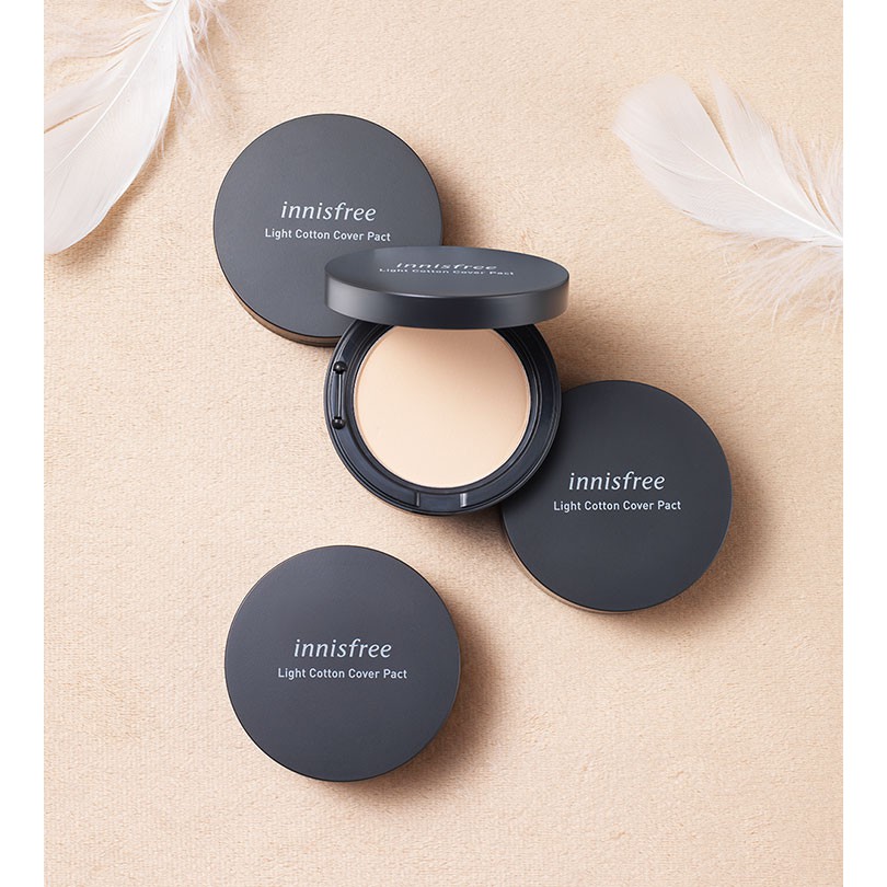 [Mã COSIF12 giảm 10% đơn 400K] Phấn nén trang điểm mỏng nhẹ innisfree Light Cotton Cover Pact SPF30 PA+++ 12g | BigBuy360 - bigbuy360.vn
