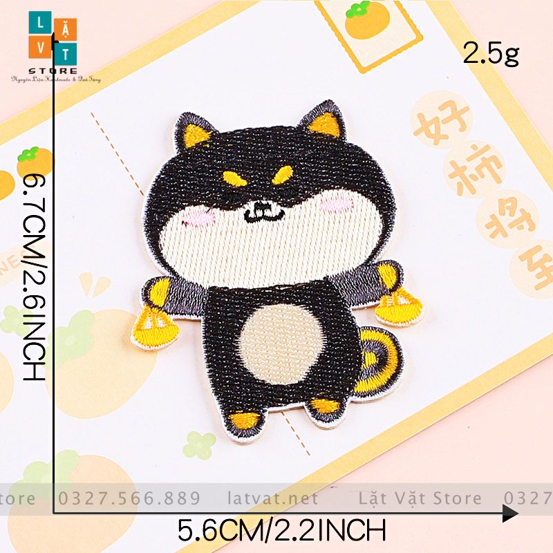 Patch ủi quần áo, Sticker miếng dán hình chó shiba cực kì dễ thương, dán Vali, tủ lạnh...