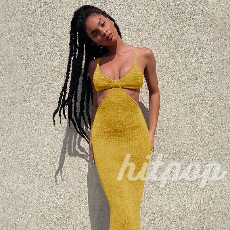 Đầm ôm sát dáng dài thời trang nữ quyến rũ cắt xẻ hở lưng màu trơn | BigBuy360 - bigbuy360.vn