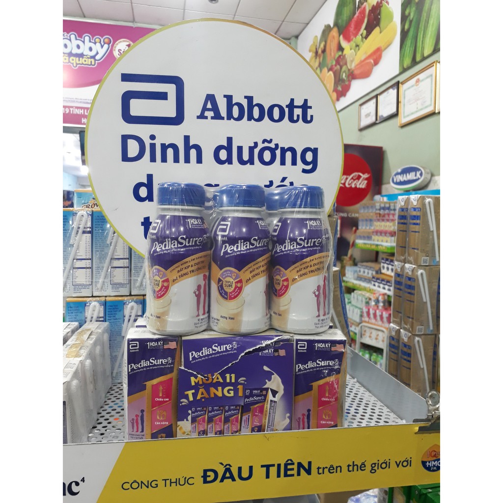 Tặng  quà ngẫu nhiên-Lốc 6 chai Sữa nước Pediasure 237ml/chai hương vani - HSD Luôn Mới