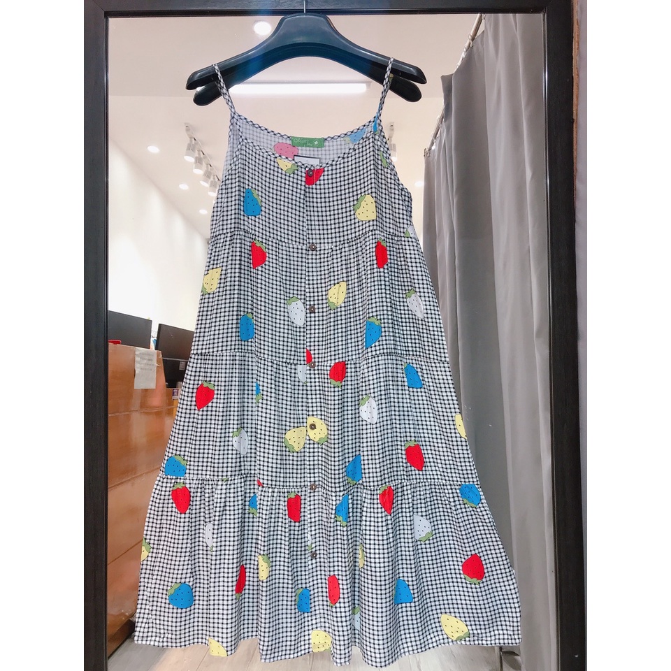 Đầm bầu siêu dễ thương mặc hè MUM'S SHOP  FREESHIP  Váy lanh 2 dây trẻ trung