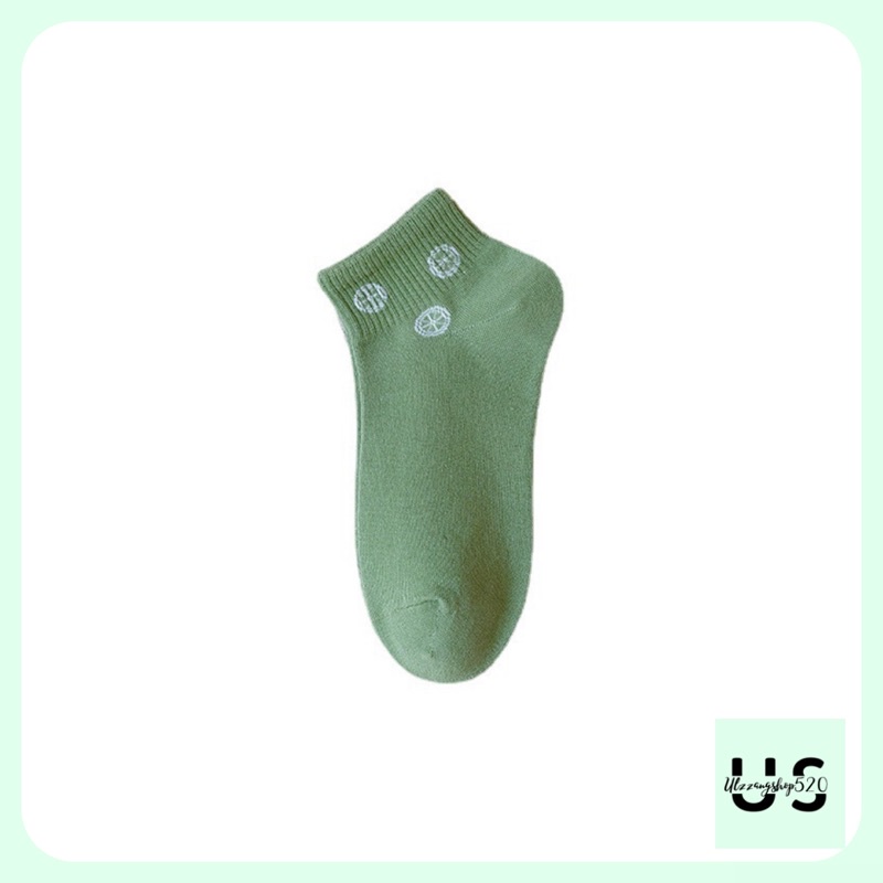 T08 Tất dày thể thao tông màu xanh lục mát dịu Ulzzangshop520