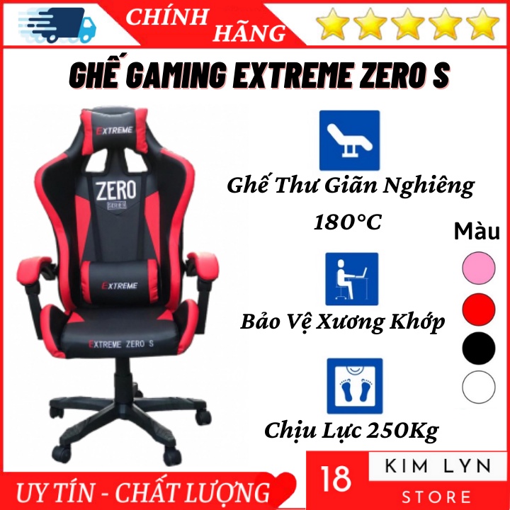 Ghế gaming zero S - Ghế chơi game đa năng có ngả lưng, xoay 360 độ,có gối đầu chống đau mỏi hiệu quả - Bảo hành 12 tháng