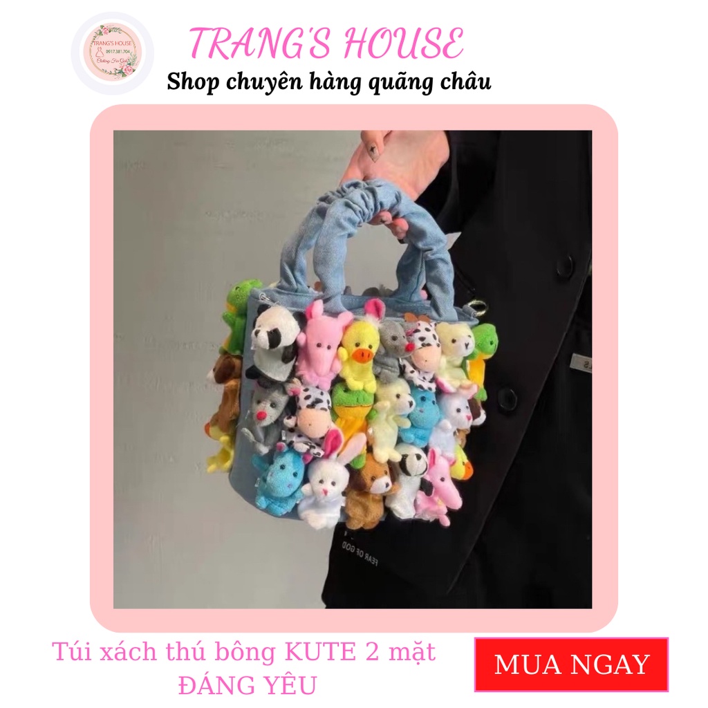 CÓ SẴN Túi xách thú bông KUTE 2 mặt có ẢNH THẬT kèm FEEDBACK khách chụp 🐶