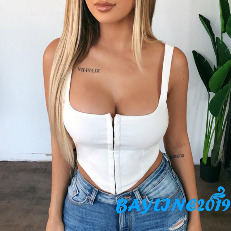 Áo hai dây màu trơn cài móc phía trước gợi cảm thời trang cho nữ