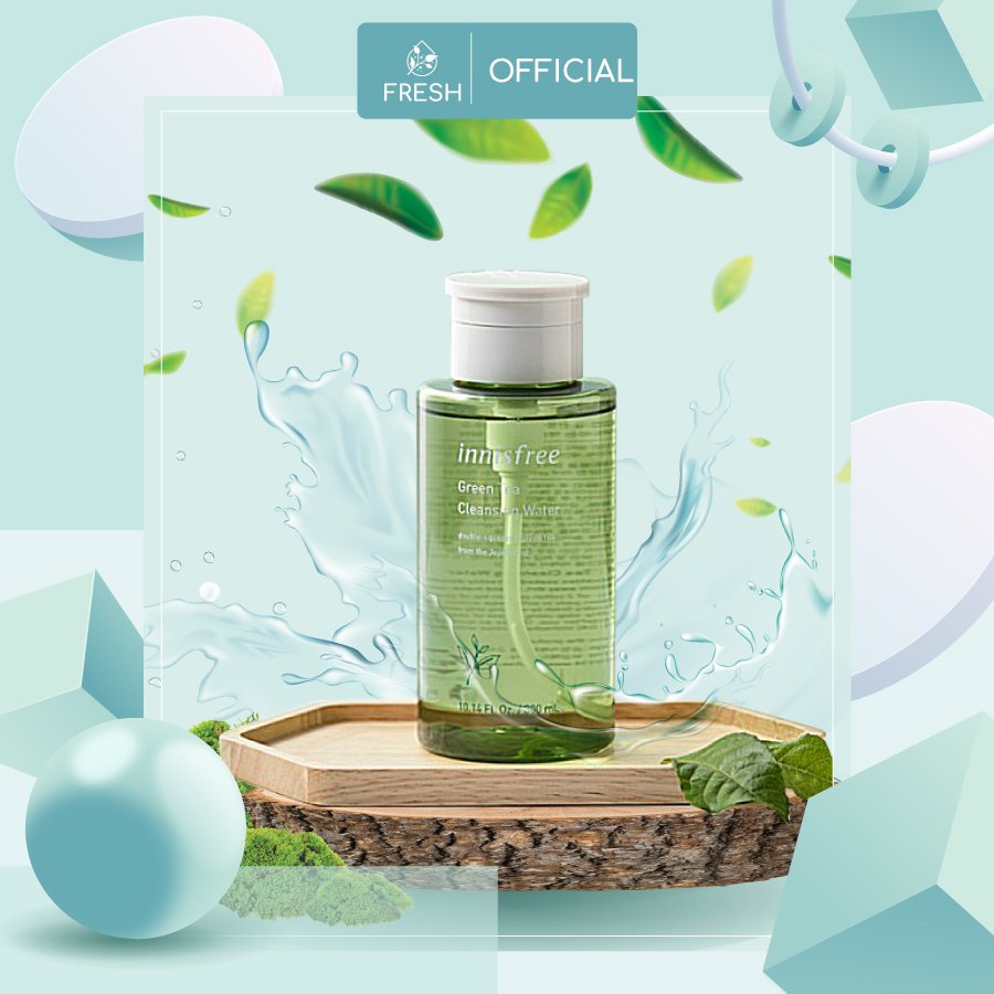 Nước Tẩy Trang Innisfree 300ml Trà Xanh Da Dầu Mụn Cleansing Water - FRESH OFFICIAL