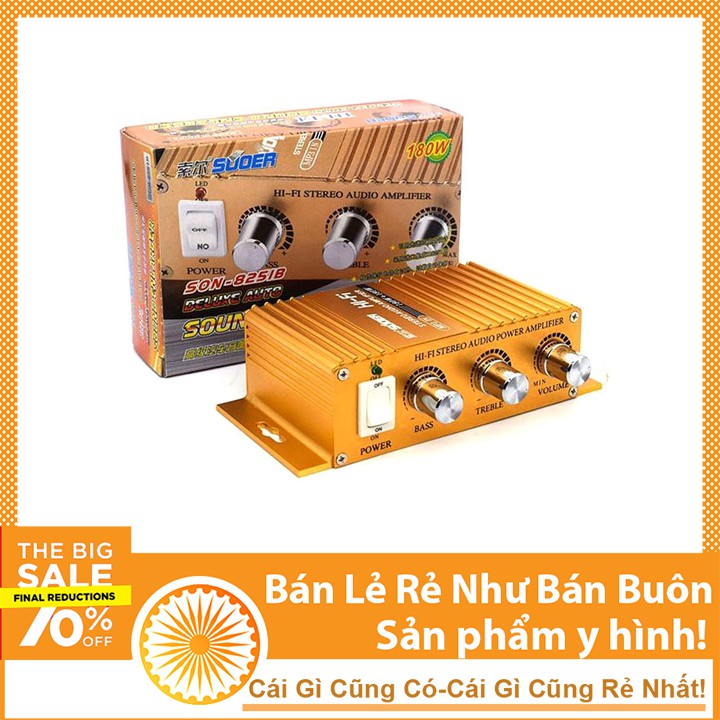 Âm Ly Mini 825IB 180W - Dùng Điện 12V Nghe Nhạc Cực Chất