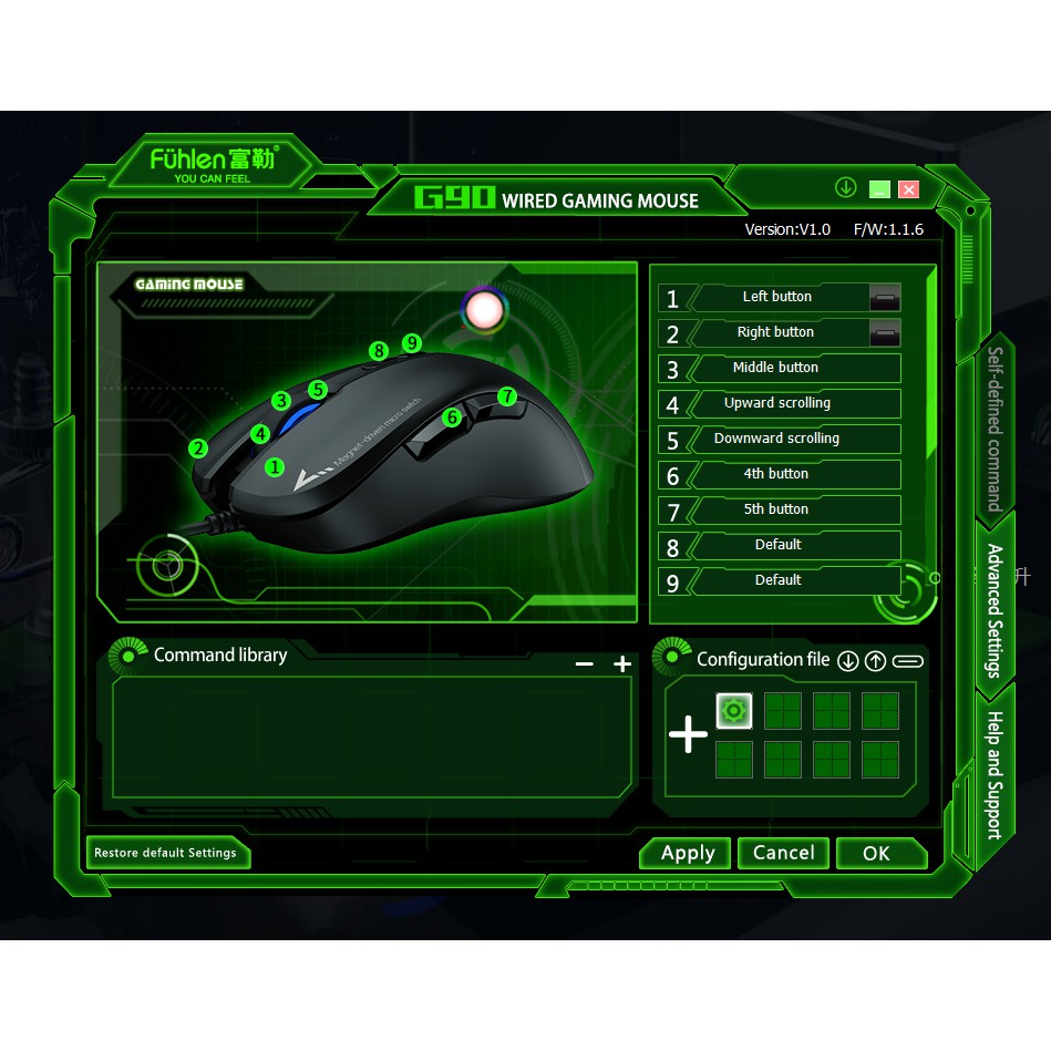 Chuột Gaming Fuhlen G90 Black/Pink chính hãng