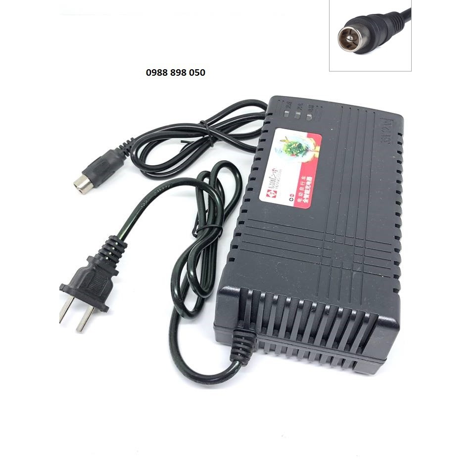 BỘ SẠC XE ĐẠP ĐIỆN 36V 12AH CHÂN TRÒN