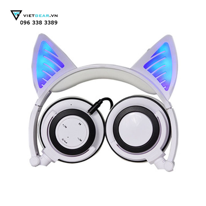 Tai nghe tai mèo Bluetooth Classic, có led tai mèo, có micro