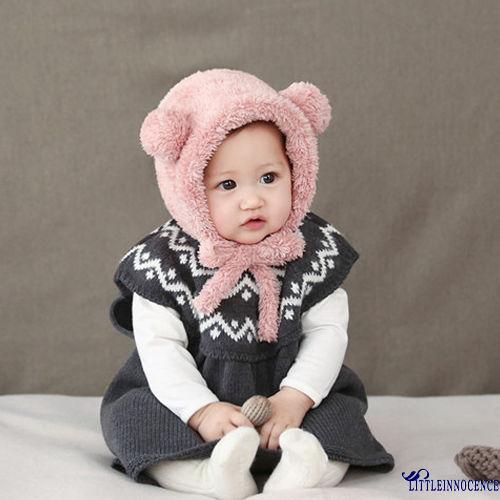 Mũ nhung lông mềm mại ấm áp trong mùa đông cho bé