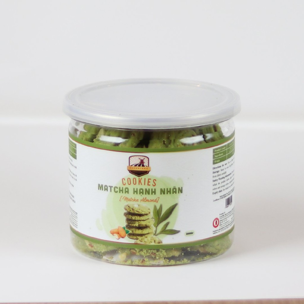 Bánh Cookie Matcha Trà Xanh, Hạnh Nhân -Yourshop - Bánh ăn kiêng, giảm cân