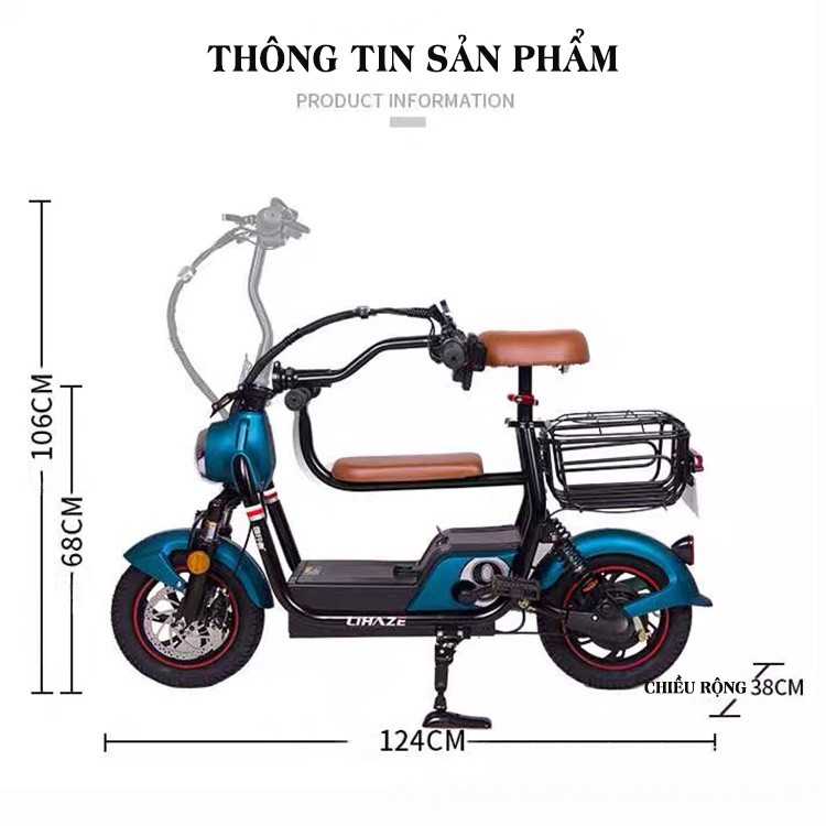 Xe đạp điện LIHAZE Pin khủng Lithium 48v-15A/ Xe điện mini gấp gọn mẫu 2021