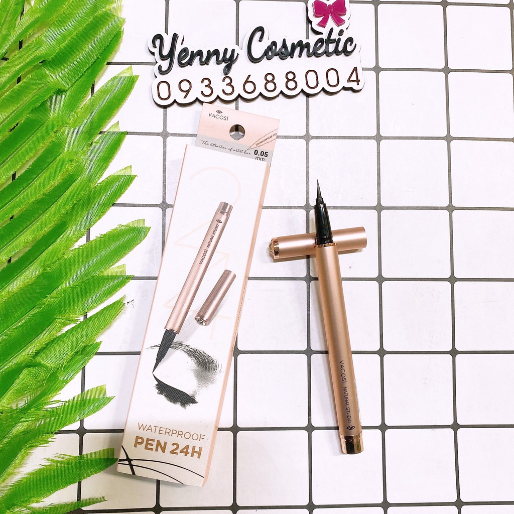 Bút Lông Kẻ Mắt Nước Vacosi WaterProof Pen Eyeliner 24h 2g