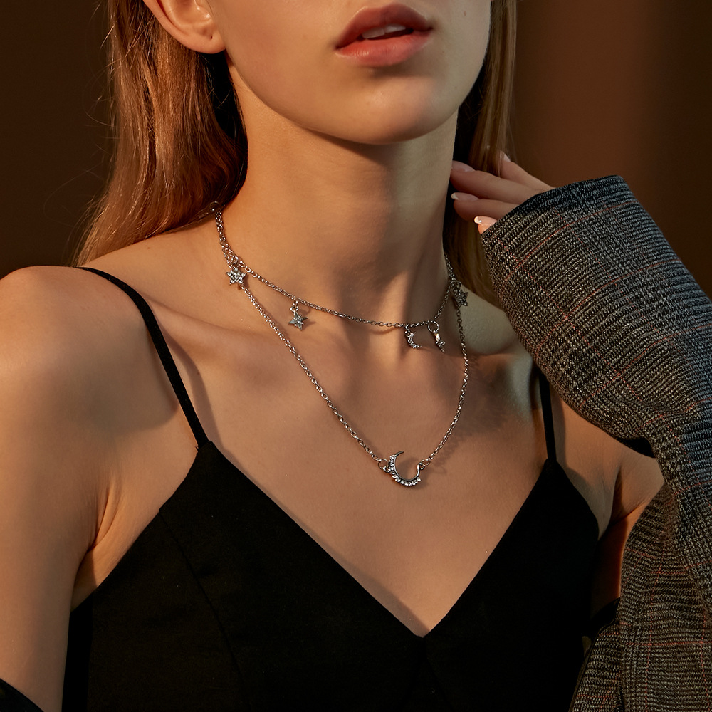 vòng cổ Mặt Trăng Và Ngôi Sao Thời Trang Cho Nữ