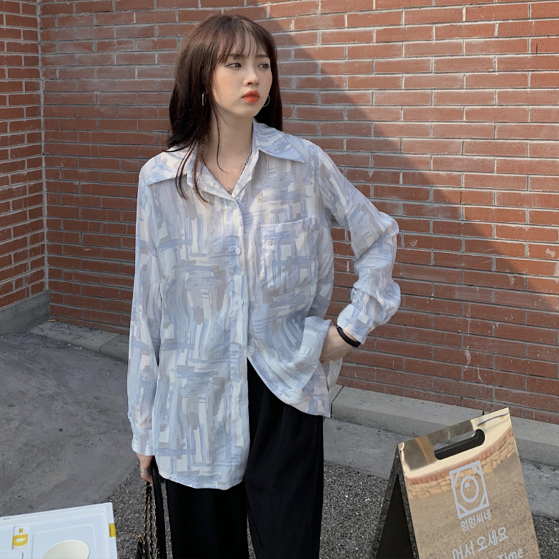 Mới 2021 Áo Sơ Mi Nữ Tay Dài Dáng Rộng Phong Cách Hàn Quốc | BigBuy360 - bigbuy360.vn