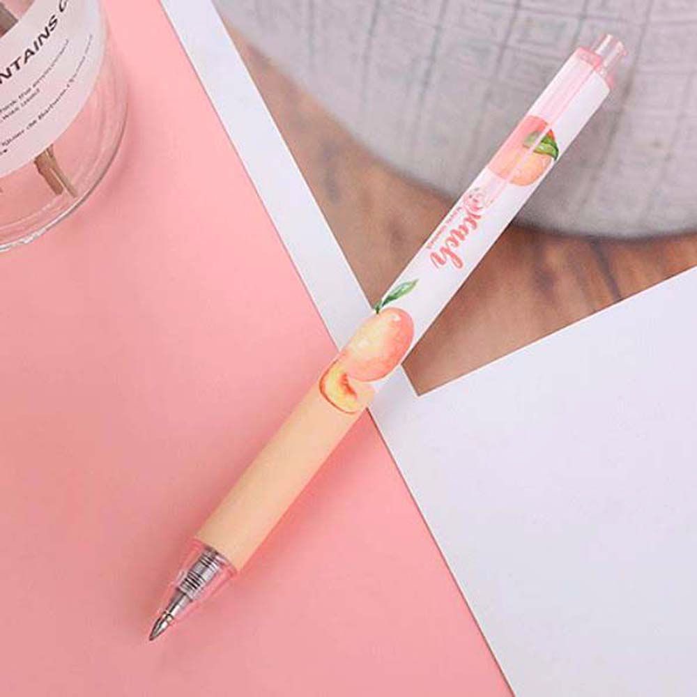 Set 5 Bút Bi Mực Đen Hình Quả Đào Nhiều Màu Có Thể Thu Gọn Tiện Dụng Cho Văn Phòng / Trường Học