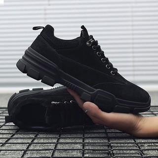 Giày Martin Nam Cổ Thấp Siêu Chất Màu Full Đen BCT002