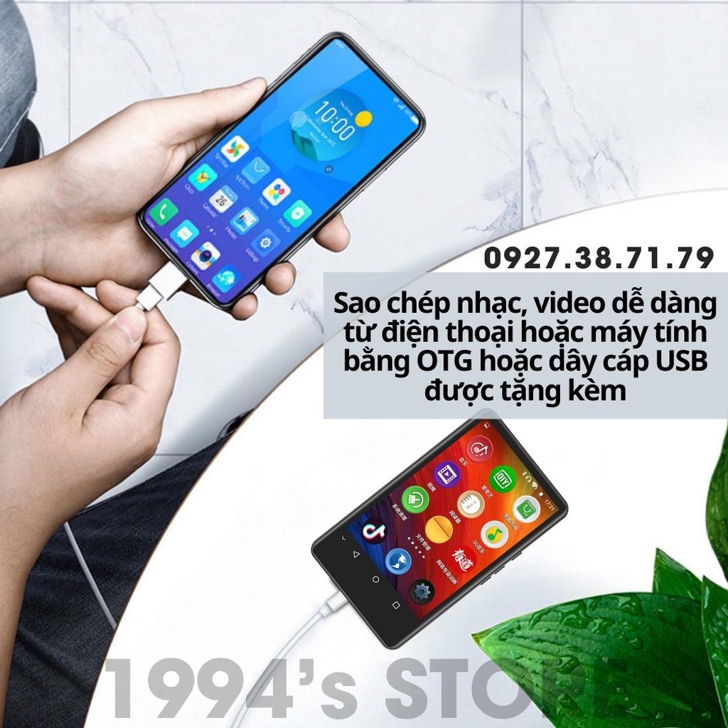 Máy nghe nhạc Ruizu H6 - Có Wifi, Bluetooth 5.2 - Có Tiếng Việt - Xem Youtube, Tiktok - Lướt Web - Xem Phim - Loa Ngoài