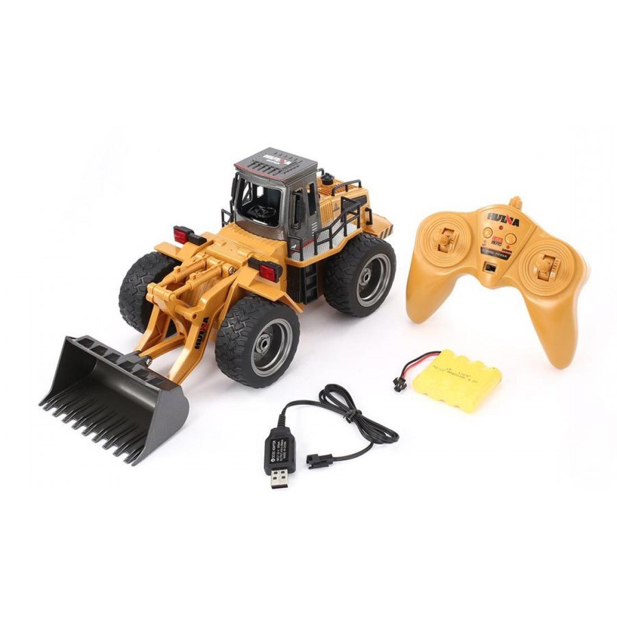 Xe ô tô xúc đất điều khiển từ xa, máy lật xe công trình Huina 1520 huina520 -  hính hãng 6 kênh 1:18  4 bánh