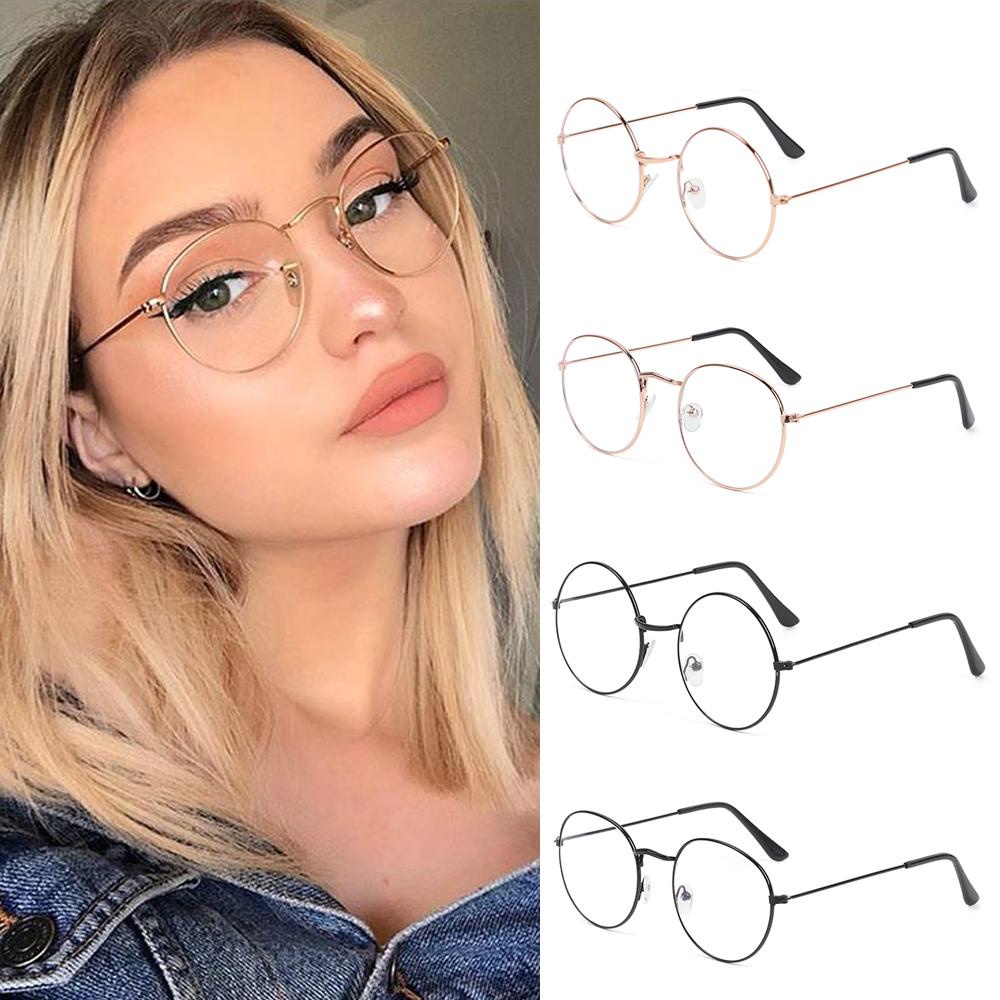 Mắt Kính Gọng Kim Loại Siêu Nhẹ Phong Cách Vintage Thời Trang