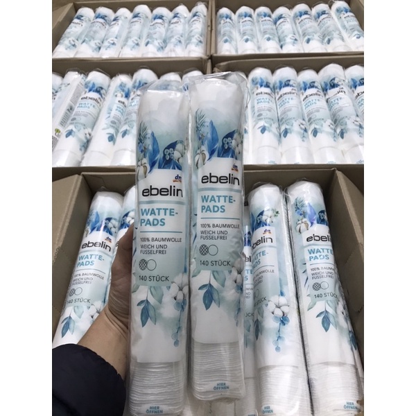 Bông tẩy trang ebelin Đức 140 miếng mẫu mới