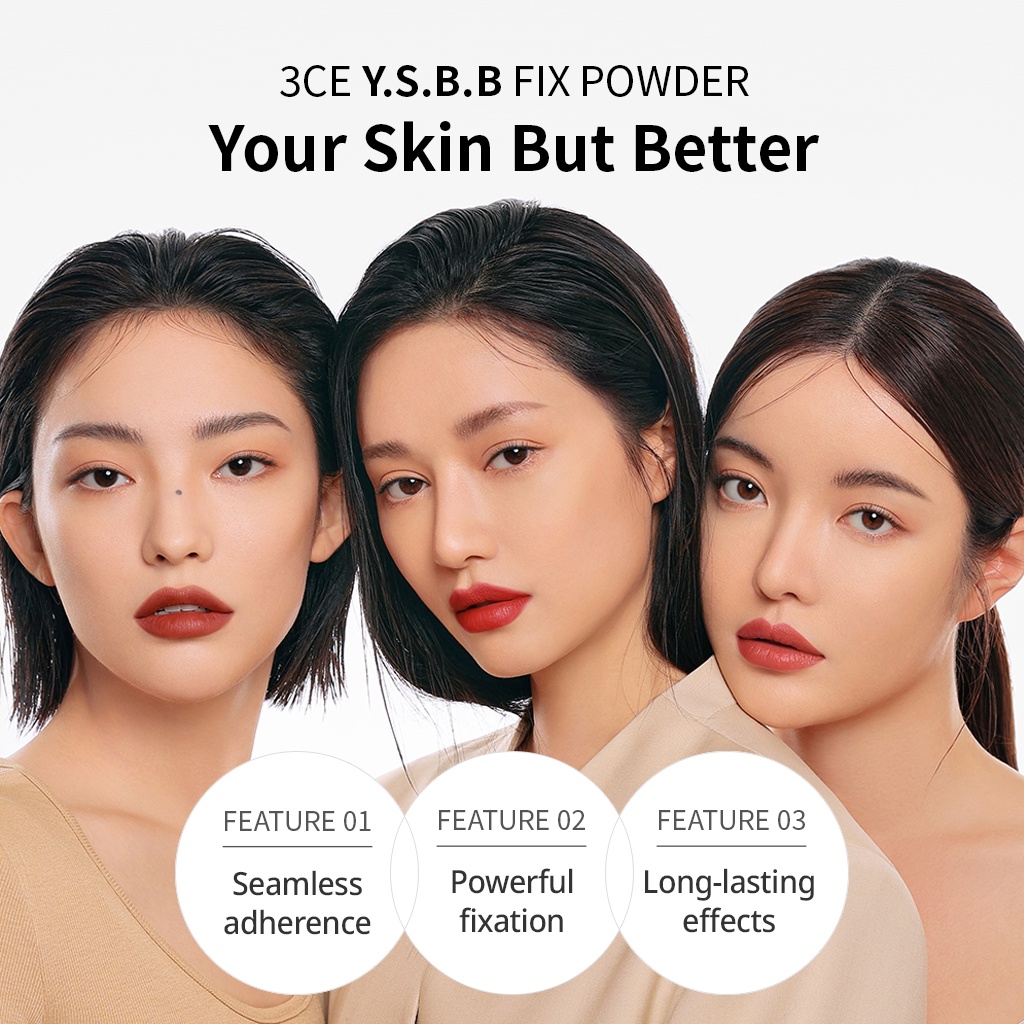 Phấn phủ 3CE cố định lớp trang điểm 9g sử dụng tiện lợi 3CE Makeup Fix Powder 9g Official Store Face Make up Cosmetic