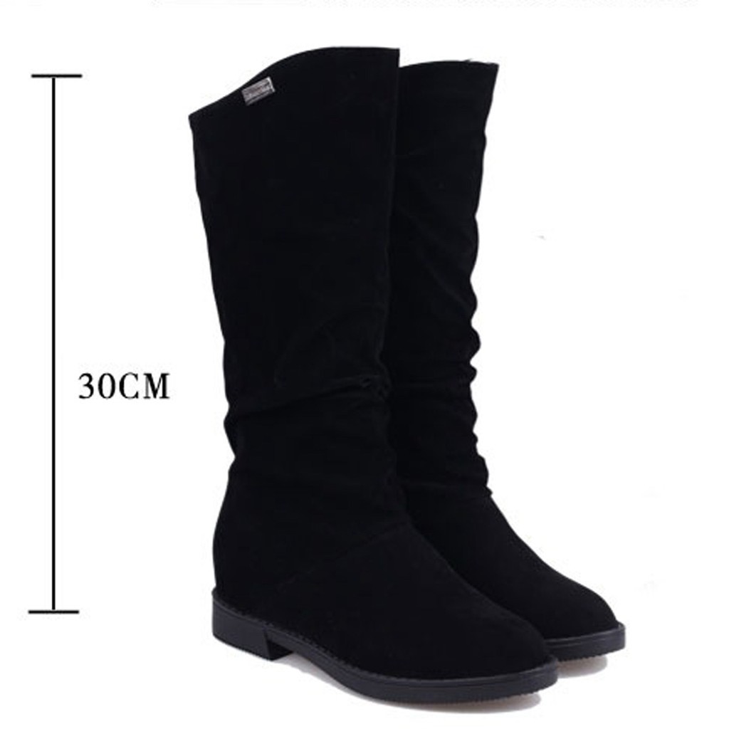 Giày Bốt Cổ Thấp Nữ Đế Thô Bằng Da Lộn Thời Trang | BigBuy360 - bigbuy360.vn