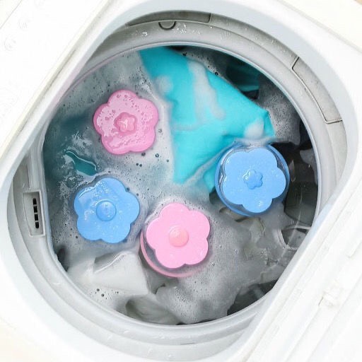 Phao lọc cặn bẩn, lọc rác, gom rác, diệt khuẩn, lọc bụi, tẩy lồng máy giặt thông minh hình bông hoa cute