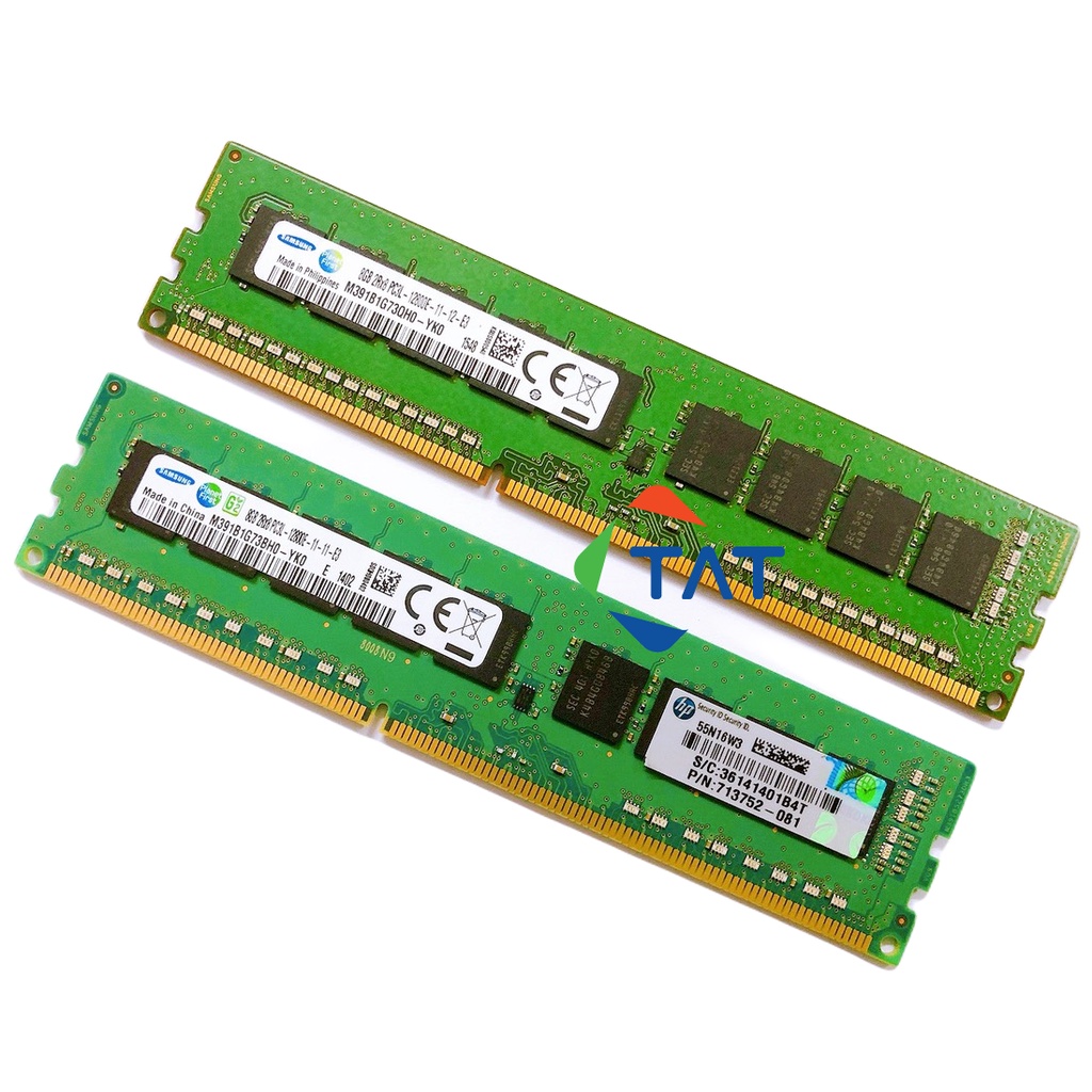 Ram ECC Samsung 8GB DDR3 1600MHz PC3L-12800E 1.35V Unbuffered Dùng cho Server Workstation