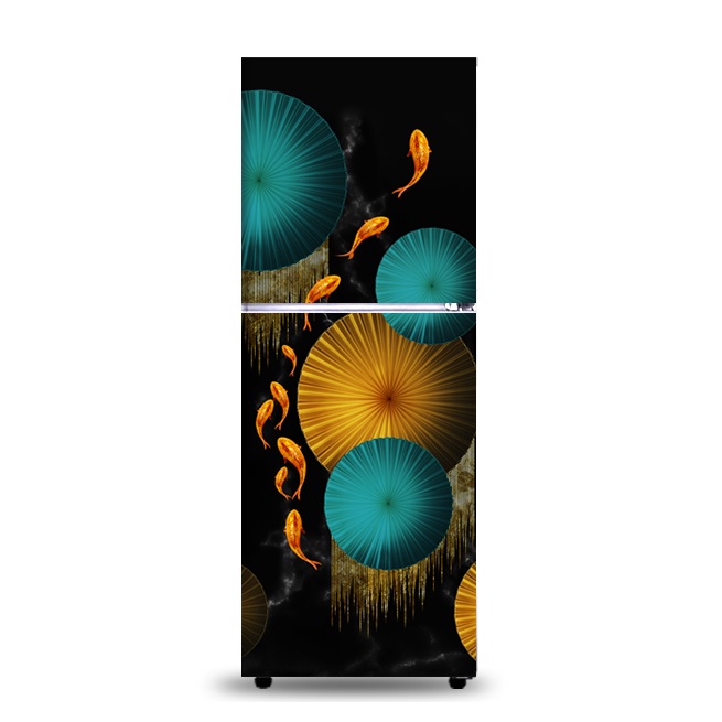 Decal dán tủ lạnh Cửu Ngư Quần Hội hàng xịn giá tốt