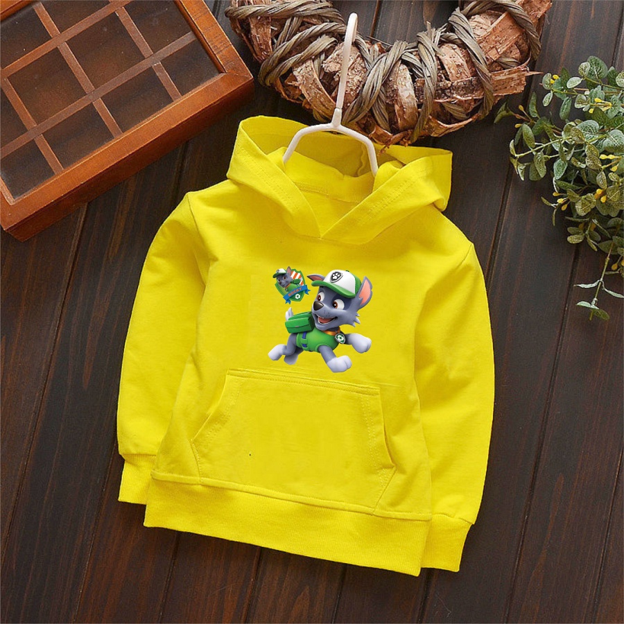 Áo hoodie đội chó cứu hộ paw patrol màu vàng bé trai bé gái đều mê