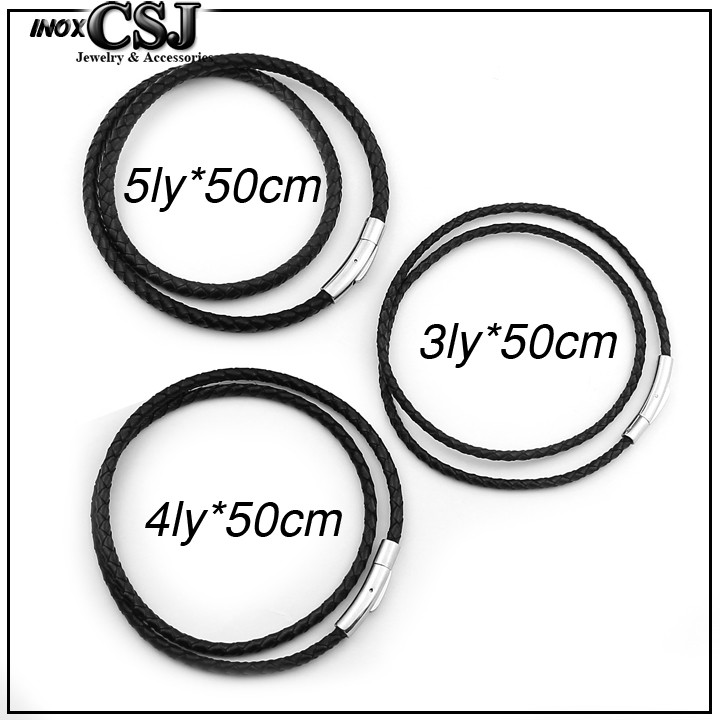 DÂY CHUYỀN ĐEN 3LY DA XỊN KHÓA INOX VIP