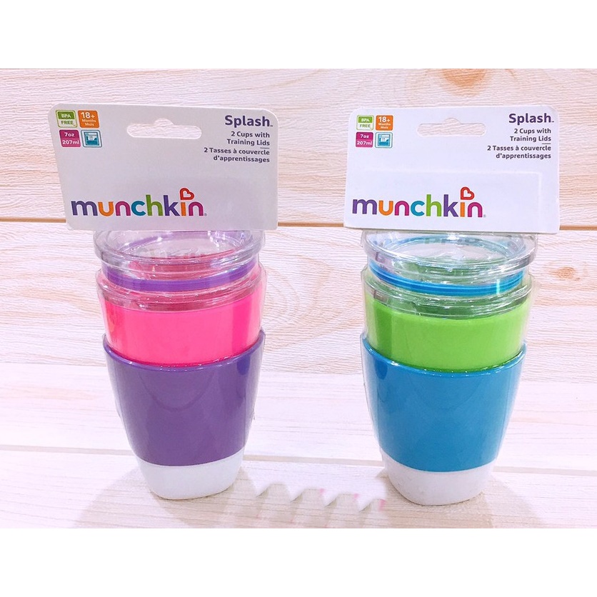 Bộ 2 cốc có nắp Munchkin MK11488 MK11489 cho bé, dung tích 207ml