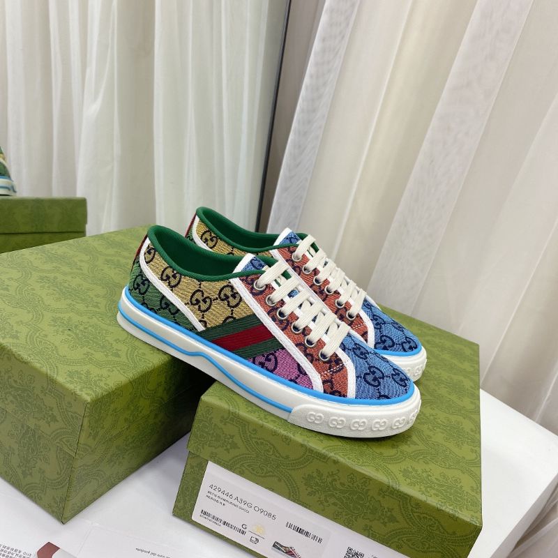 giày thể thao nam nữ cổ thấp in họa tiết logo GG Gucci GC